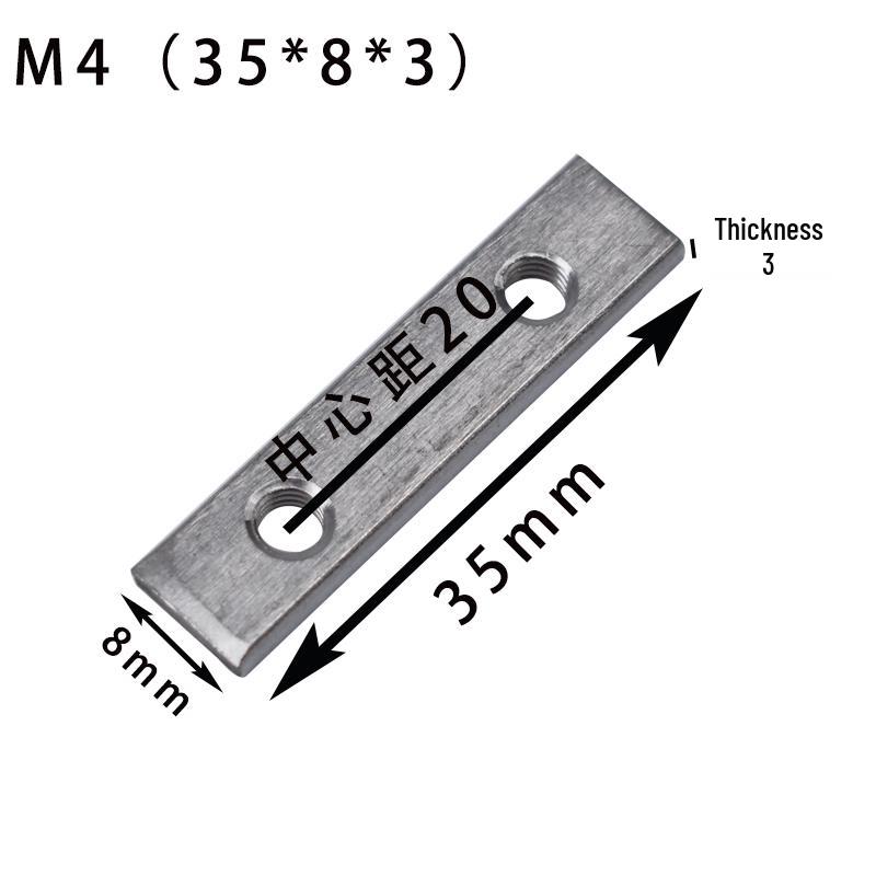 304 Stainless Steel Multi-hole Rectangular Nut for Aluminum Profiles, Square Double Hole, Available In Sizes M4, M5, M6