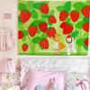 Cute Cartoon Minimalist Bedroom Wall Tapestry  Lovely Dopamine Effect Home Background Living Room Decor