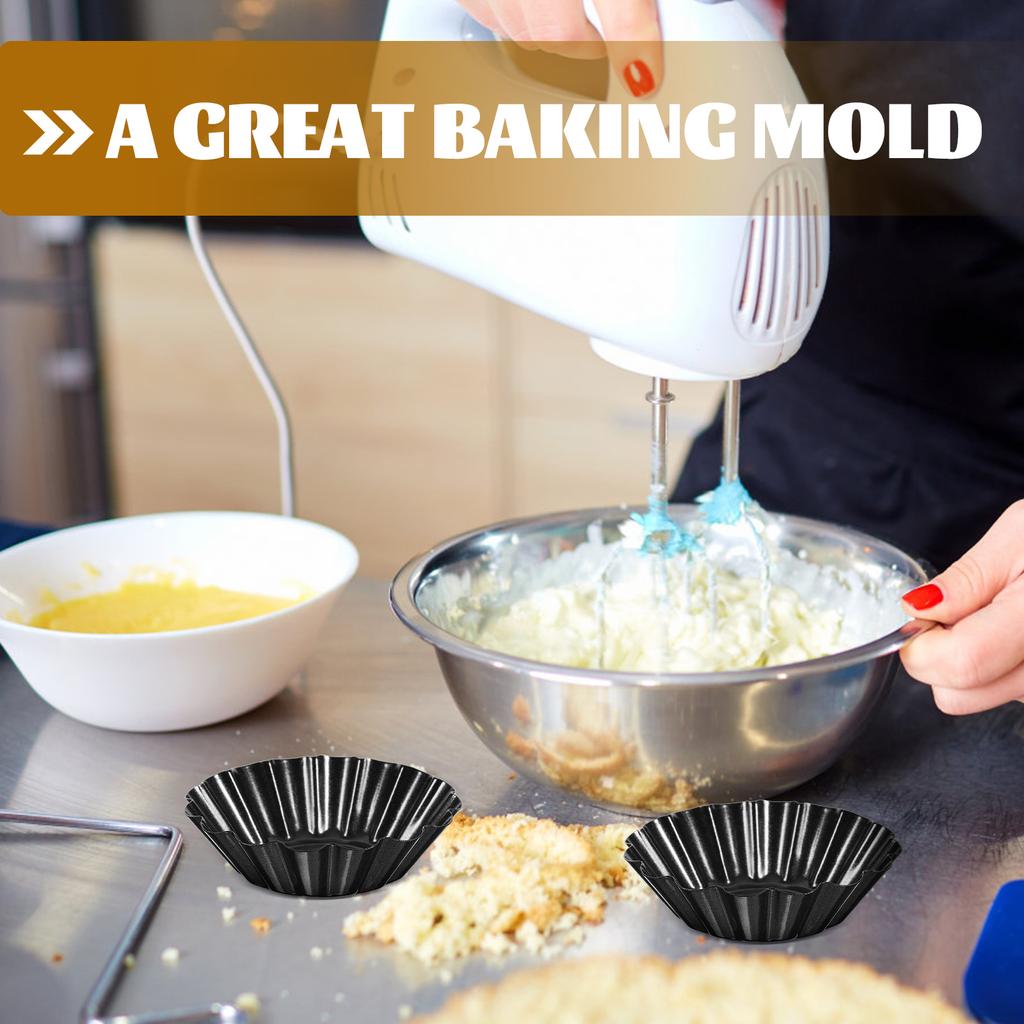 12 Pcs Antihaft-Tarte Pfannen Blume Muffin Cup Mold Kuchen Pie Carbon Stahl Töpfe Käsekuchen