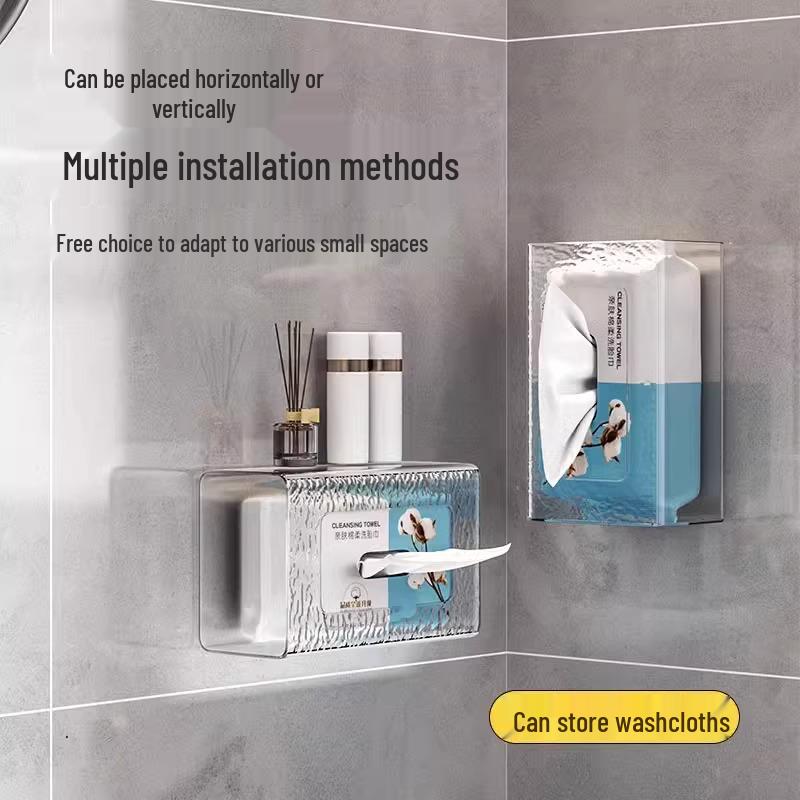 Punch-Free Wall-Mounted Luxury Toilet Paper & Wet Wipes Holder