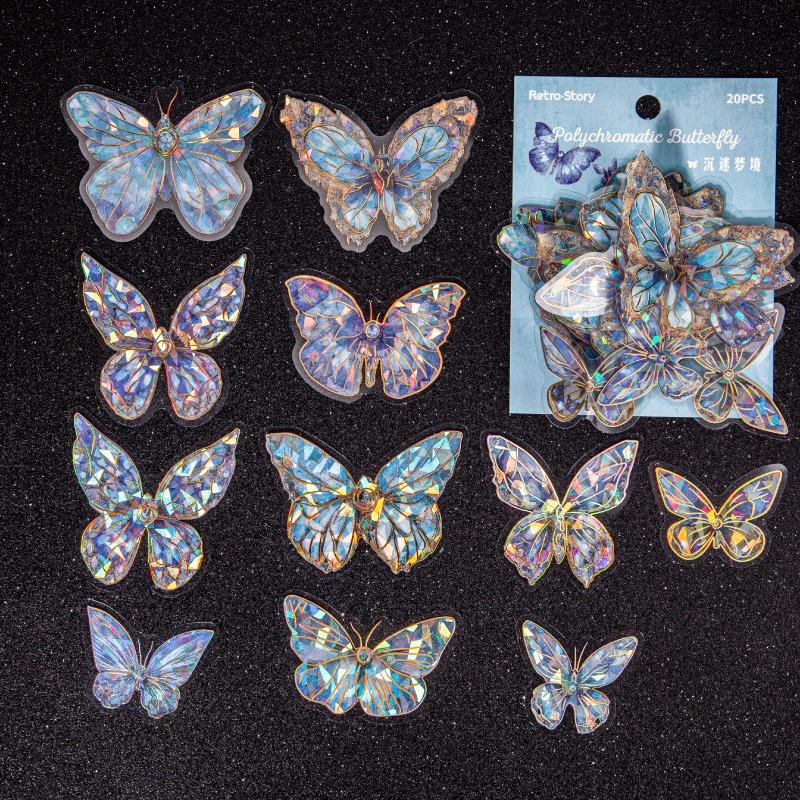 Laser Butterfly 3d Hot Stamping Diy Creative Decorative Sticker For Scrapbook