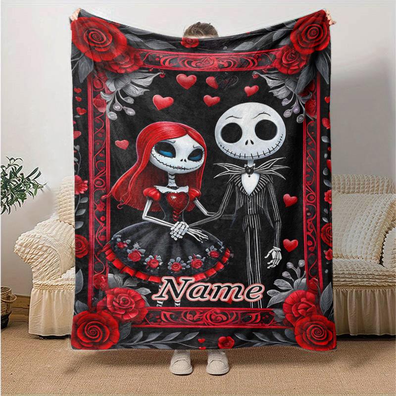 Custom 1pc Halloween Nightmare Collage Blanket, Soft And Comfortable Blanket, Casual Warm, Camping Travel Blanket, Birthday Gift Q91091