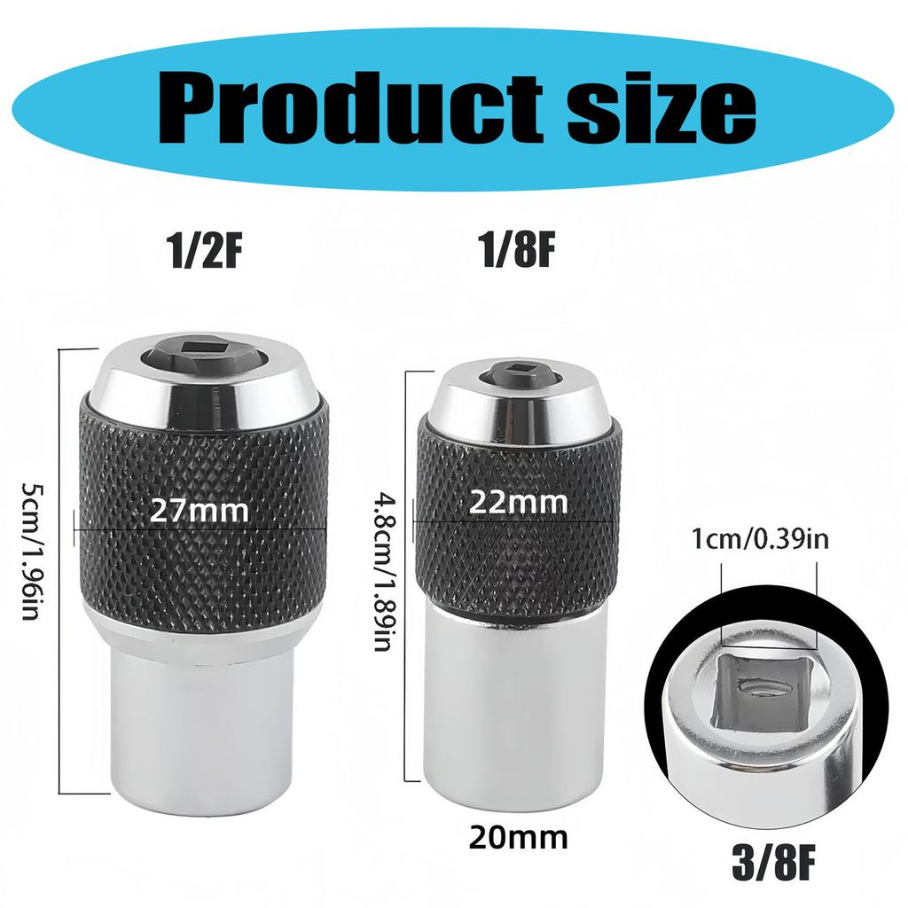 2Pcs Adjustable Tap Socket Set Tap Sleeve Extraction Holder Tool Fits Taps #6-1/4" and 1/4"-1/2" for Tight Workspaces