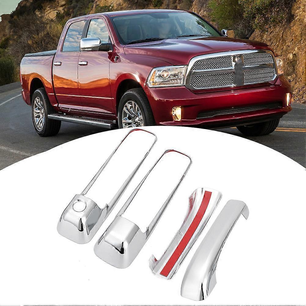 Chrome Door Handle Trim Cover 2 Door with 1 Keyhole Fit for Dodge Ram 1500 2009-2015