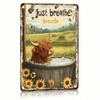 Metal Wall Art Highlander Cow Sunflowers Butterflies Bathroom Decor Poster