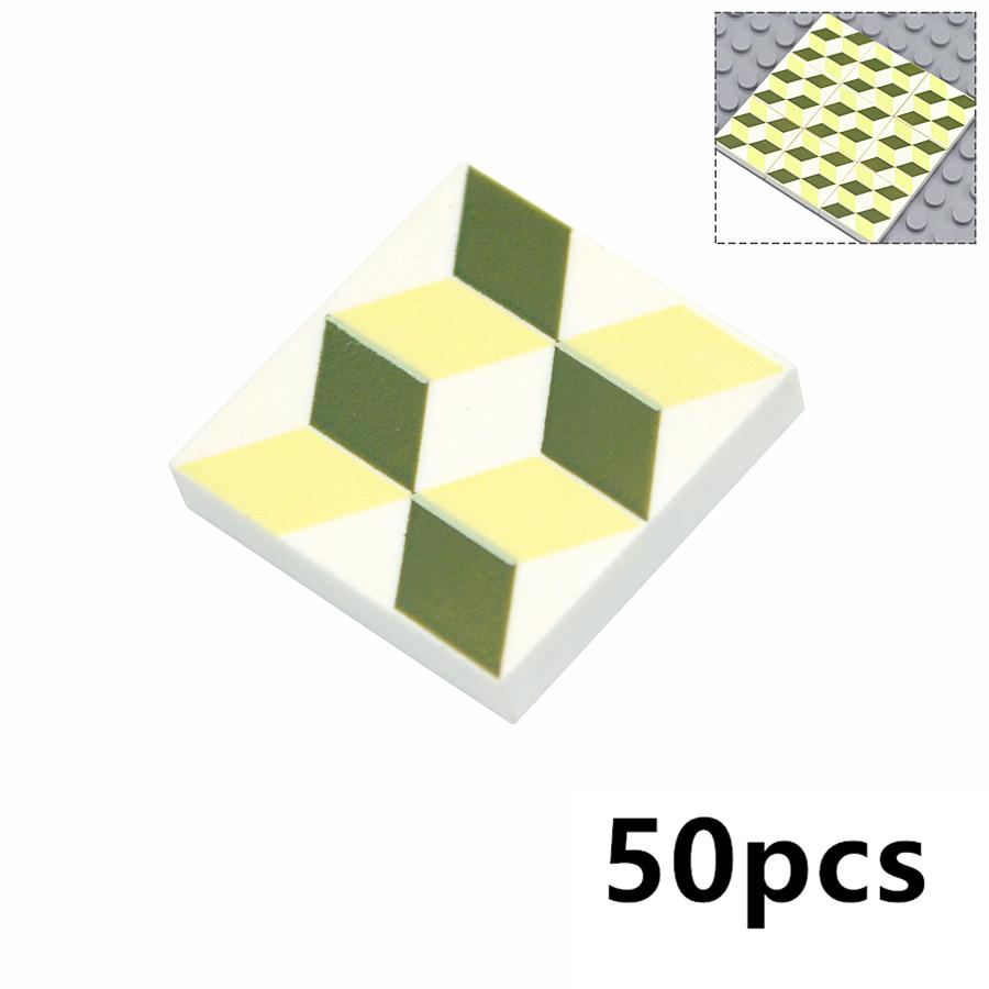 MOC Tile Smooth Printed 1x1 1x4 1x6 2x2 Assemble Particles 2431 3068 Flat Wood Grain Pattern Traffic Warning Bricks Accessories
