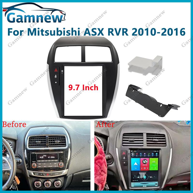 9.7 Inch Car Frame Fascia Adapter Android Radio Dash Fitting Panel Kit For Mitsubishi ASX Outlander Sport RVR Peugeot 4008