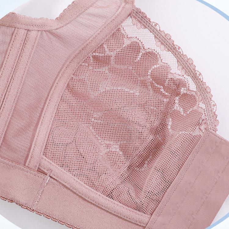 Knopf vorne Schöner Rücken Unterwäsche Dünn Damen Sommer Ohne Bügel Verstellbarer BH Brustsammlungs-BH