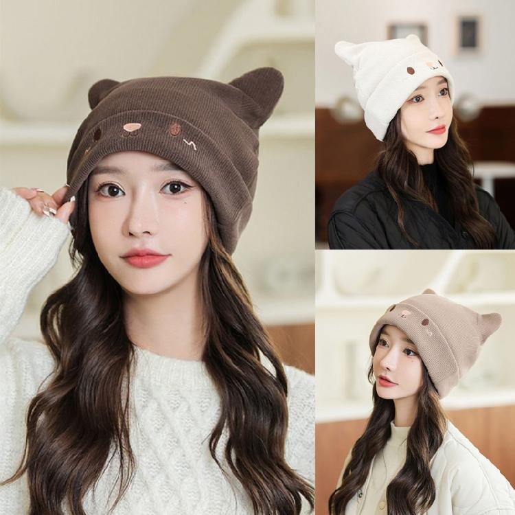 Cute Cat Ears Cute Hats for Womens Knitted Warm Lovely Beanies Cap Birthday Gift