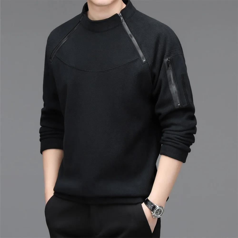 Herren Sweatshirts Frühling Herbst Langarm T-Shirt Top Loose Trend Rundhals Bottoming Shirt Leicht Casual Sports