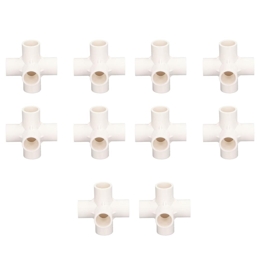 10 Pcs PVC Pipe Fitting 20mm 5 Way Right Angle 3 Dimensional Elbow Pipe Connector for Furniture