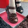 Summer New Korean Version Woven Casual Roman Platform Women's Sandals Open-toe Buckle Heightening Beach Mother Sandals