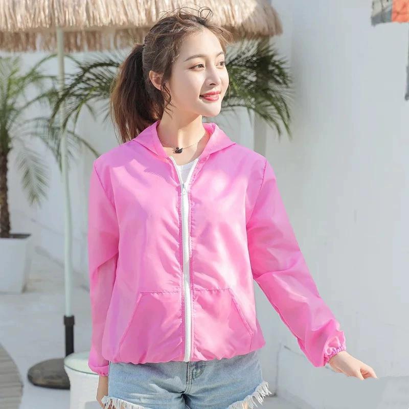 

Jacket Women Summer Sun Protection Coat Anti-UV Quick Dry Sports Windbreaker Cycling Run Sunscreen Shirt L