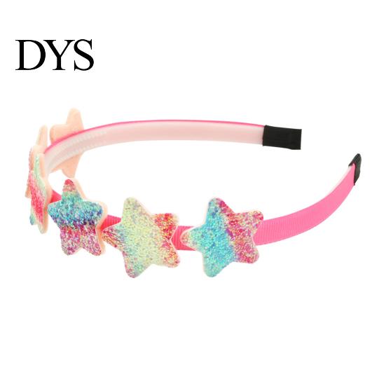 Kinder Haaraccessoire Meisjes Hoofdband met Gladde Tandkam Anti-slip Ontwerp Regenboog Kleurverloop Hartjes Sterren Decoratie Hoepel Anti-slip Hoofdband