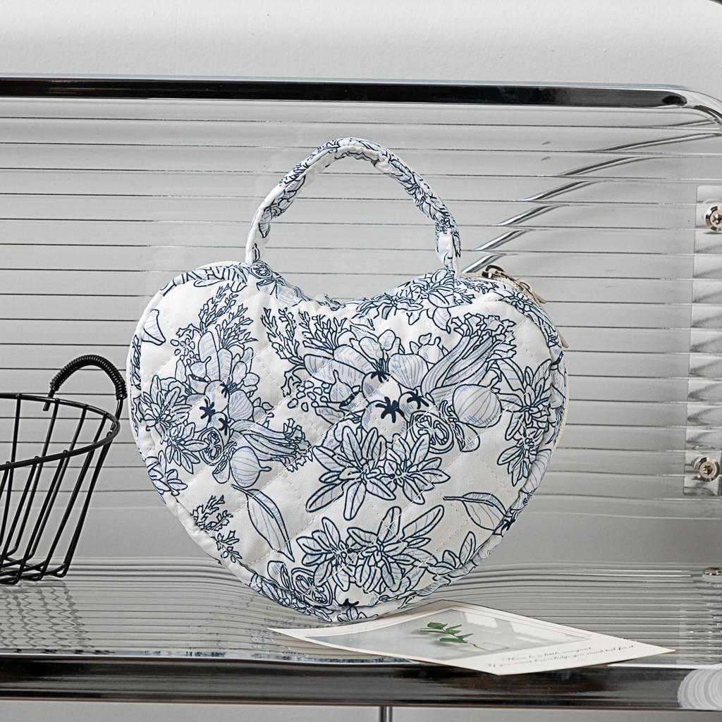 Floral Embroidery Cosmetic Bag With Large Capacity For Travel And Home Use