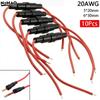 1/10Pc 20AWG Copper GlassFuse Holder ScrewType 5X20mm With 20AWG Wire Cable Fuse Casing 250V 5*20mm 6*30mm Fuses Boxes Fuse Tube