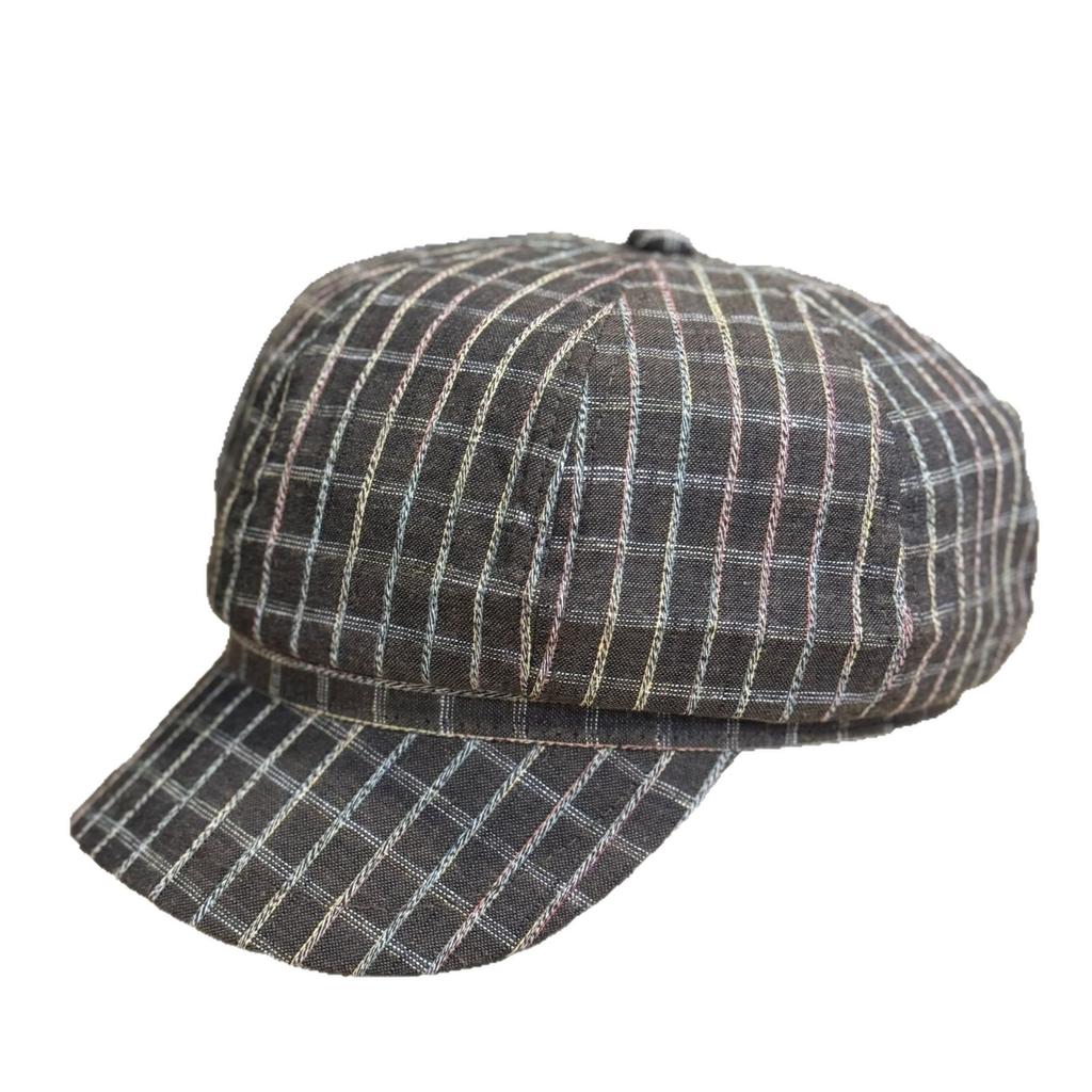 Korean Style Octagonal Hat for Women Thin Plaid Peaked Cap Autumn Student Painter Hat Thin Breathable Beret Trend
