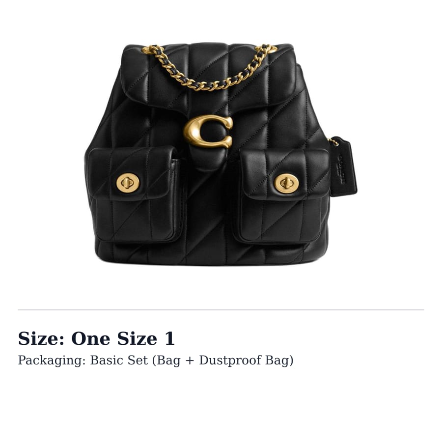 COACH Tabby Quilting Sheepskin Backpack Small