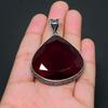 Red Garnet Gemstone Handmade 925 Sterling Silver Pendant, Garnet Jewelry Necklace, Handmade Gifts For Women, Pear Antique Jewelry