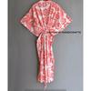 Damen Hippie Baumwolle Sommer Nachtwäsche Ikat Print Rot Langes Maxi Kaftan Kleid CKFTN-SCRN-FULL-BUYIT-093