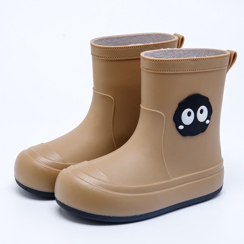 Japanese cute children's parent-child rain shoes women's students middle and older children's non-slip soft-soled rain boots velvet super soft waterp