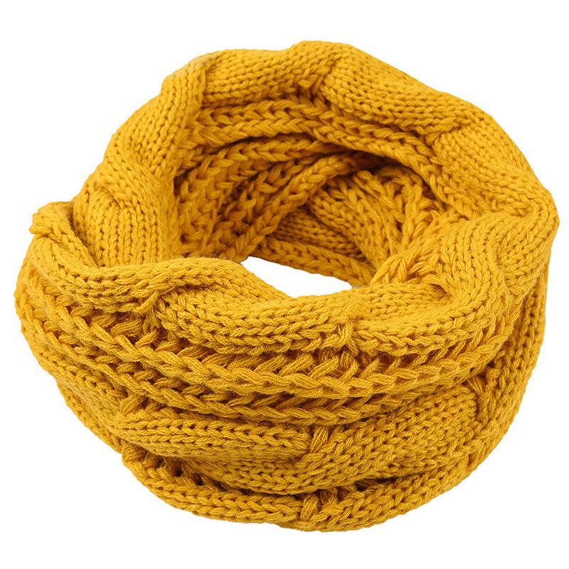 Cachecol Quente de Inverno Para Mulheres À Prova de Vento Elegante Cor Sólida Cachecóis Para Clima Frio Quente Malha Inverno Cachecóis de Laço Circular