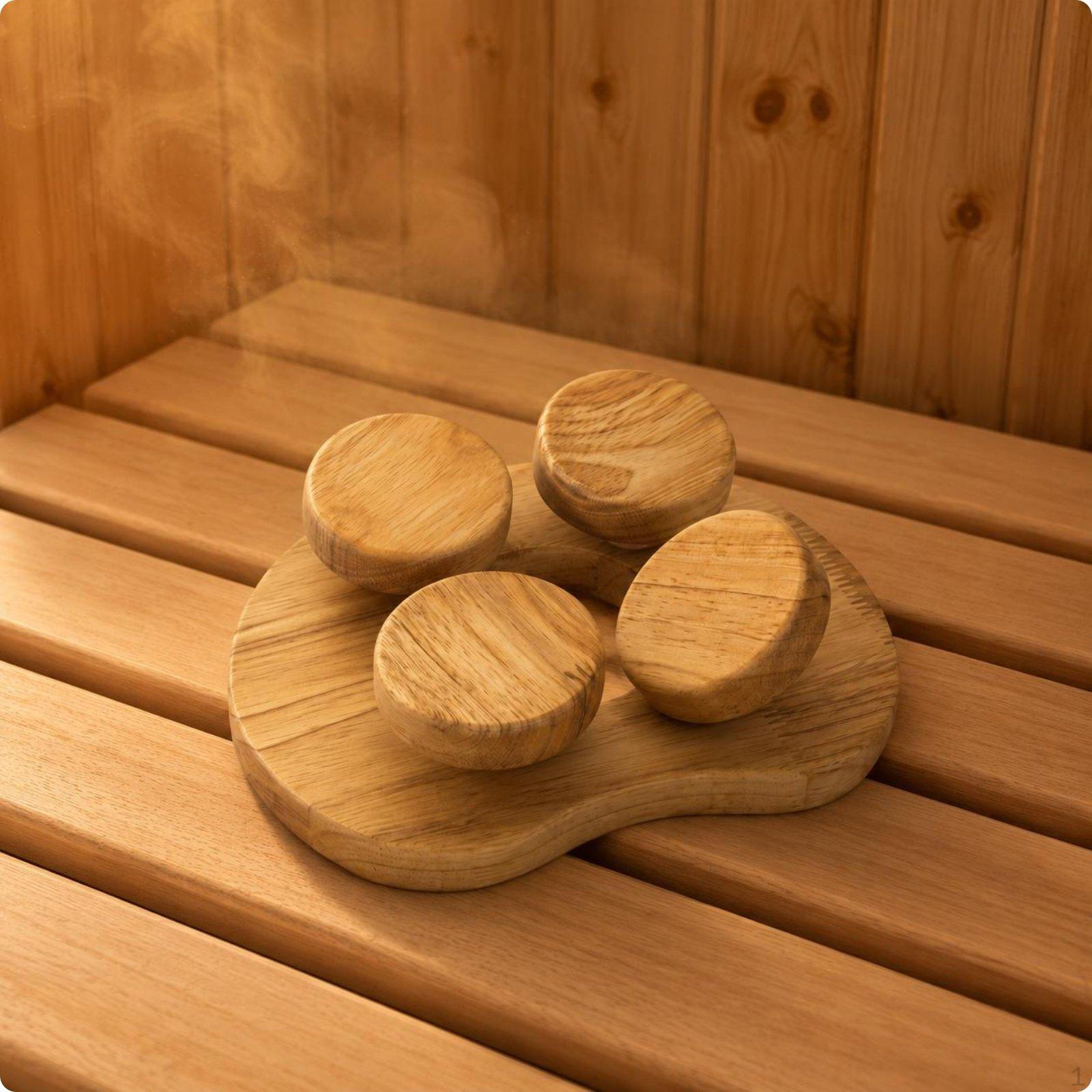 Sauna Neck Pillow HeatResistant Headrest Carbonized Oak Wood Rest for Steaming Room