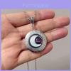 Moonstone Crystal Pendant Necklace With Geometric Alloy Design For Night Sky Themed Parties