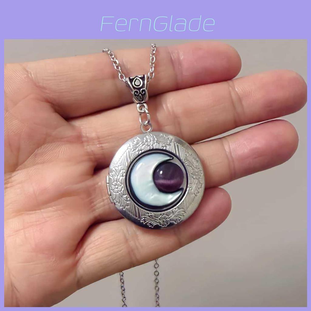 Moonstone Crystal Pendant Necklace With Geometric Alloy Design For Night Sky Themed Parties