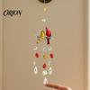Colorful Light Catching Decor Cardinals Faux Crystals Suncatcher, Hanging Sun Catcher for Windows, Bird Wind Boho Balcony Decoration Chimes