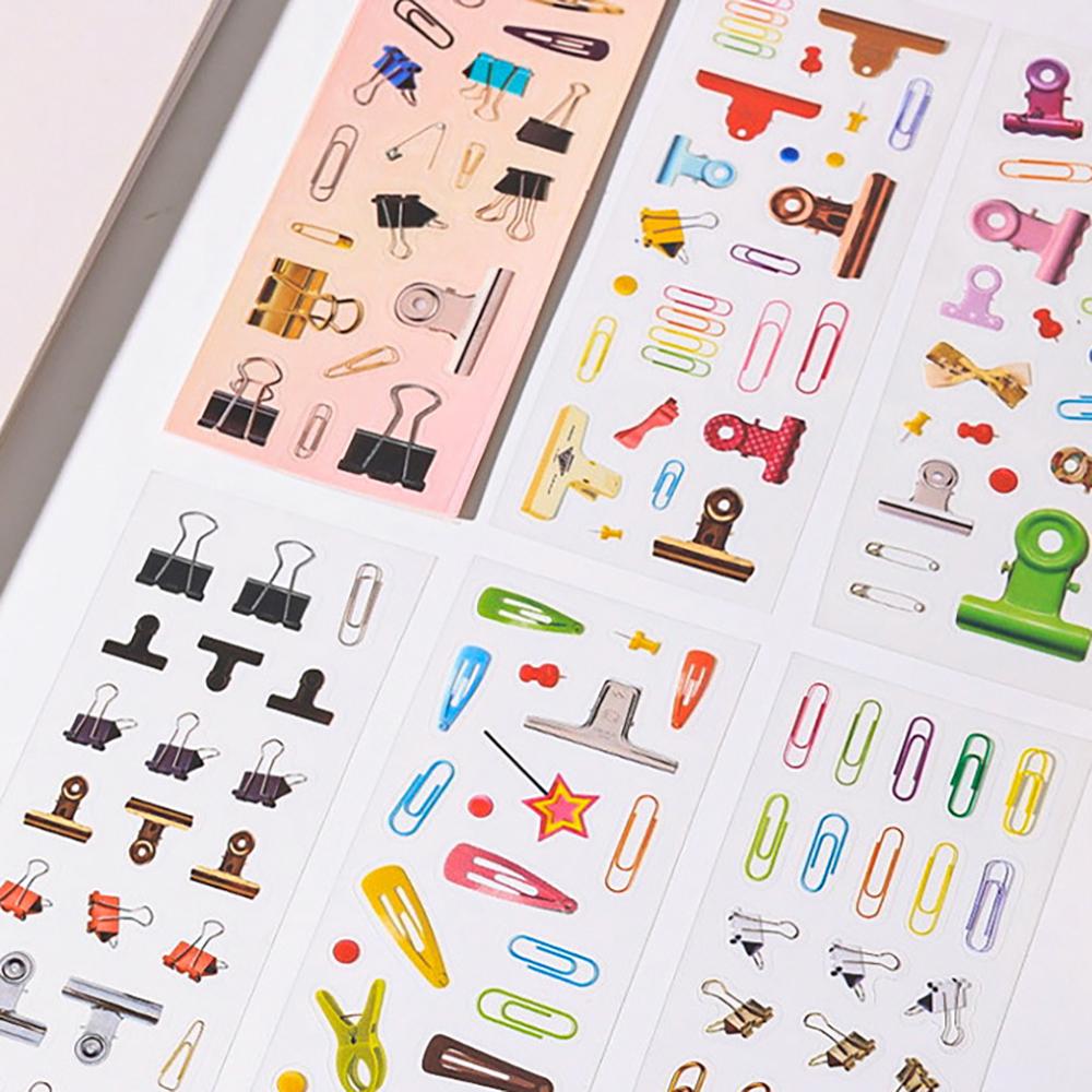 6 color index sign up notebook collage stickers, creative stickers DIY sticker notebook, student stationery, photo decoration