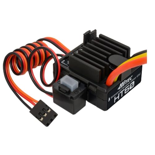 Hi-Tec HT60 (Deans T-Plug Connector) Waterproof Brushed Motor ESC 61170 Amplifier Brushed Motor Speed ??Controller for RC Cars, 1/10, 1/12, 1/16 Scale