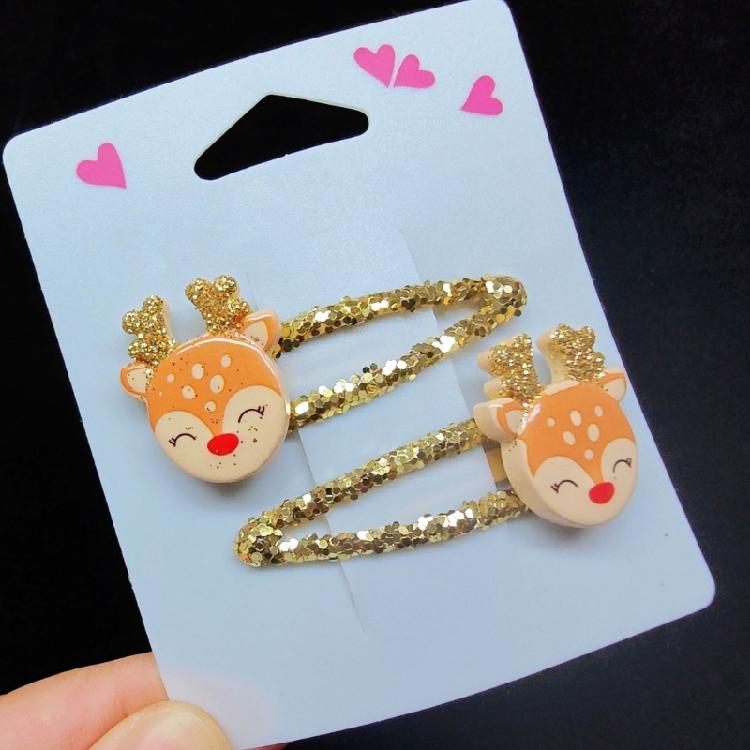 Beliebte Weihnachts-Haarspange Rutschfest Starker Clip Weihnachtsmotiv-Designs Für Frauen und Kinder Alltags-Haarschmuck 1 Paar
