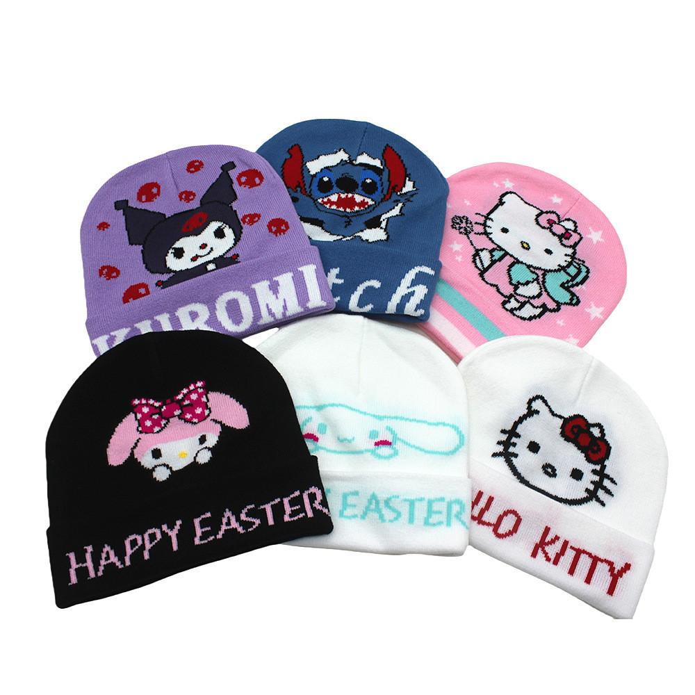Cozy Knit Kawaii Kuromi Stitch Character Beanie Hat For Stylish Winter Warmth