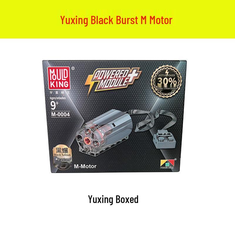 Remote Control High-Speed Motor & Battery Box for Lego Bricks with Black, Red, and Light Modifications