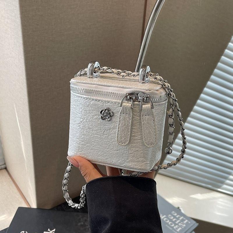 Trendy Versatile Chain Shoulder Bag For Women Chic Mini Box Design In Black