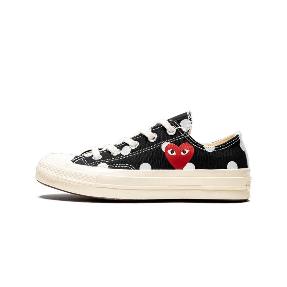 Converse Comme des Garçons Low Noir à pois