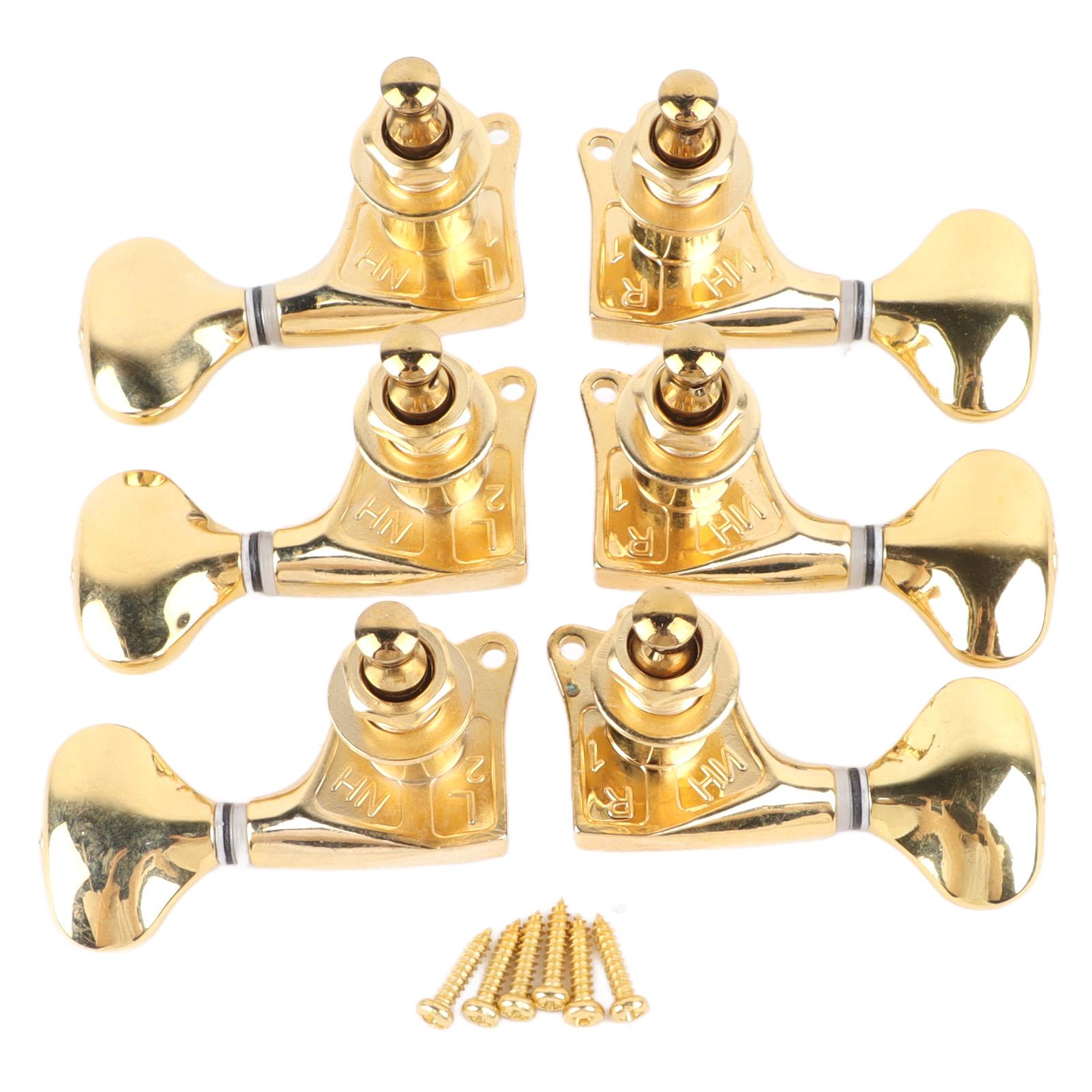 

6 шт. Колки для настройки гитары Набор для настройки 1:Передаточное отношение 18 Полностью закрытые аксессуары для электрогитар золотой