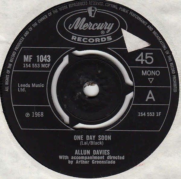 

7inch Record ALLUN DAVIES - One Day Soon MF1043 Mercury 1968 UK Pop Used
