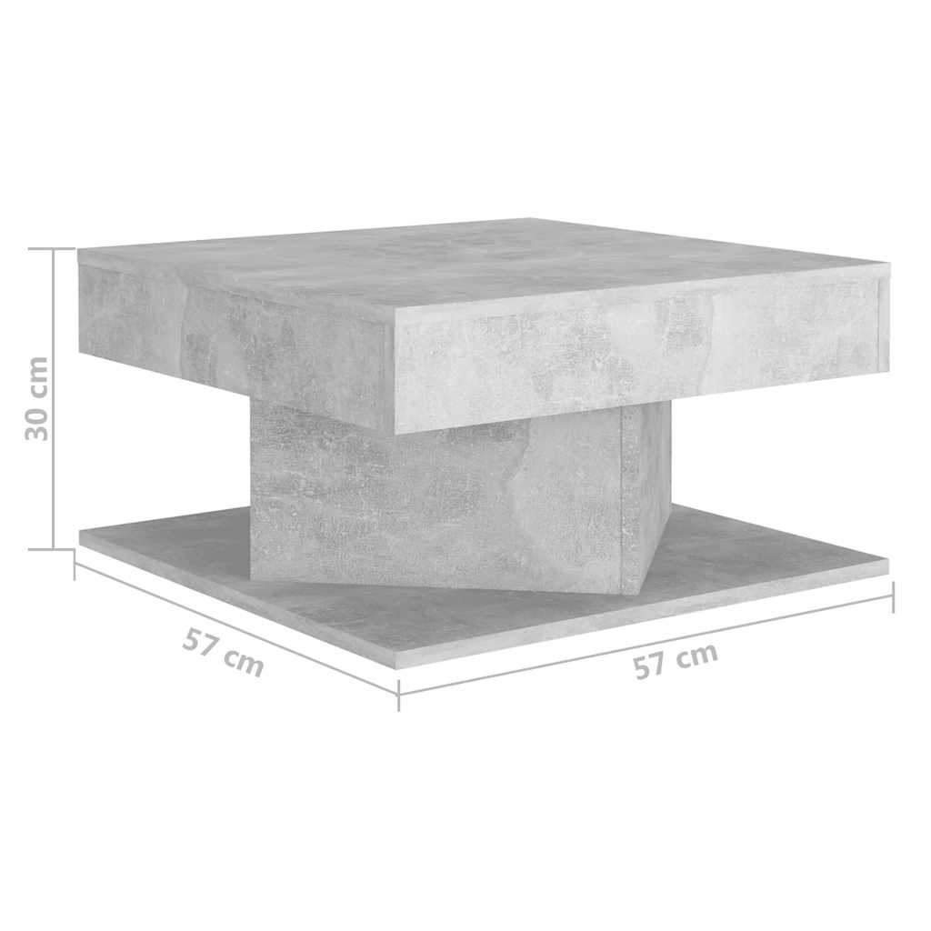 Coffee Table Concrete Grey 57x57x30 cm Particleboard