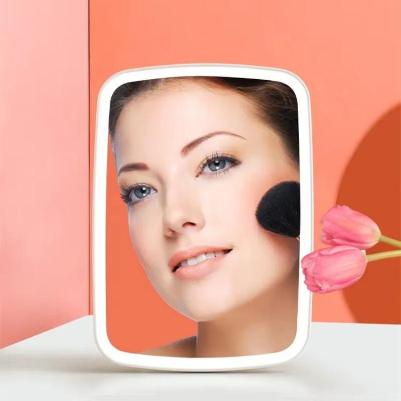 Light Touch Screen Rectangle Make Up Charging Light Beauty Salon Adjustable Brightness Table Portable Desktop Makeup LED Mirror