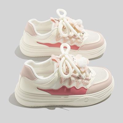 22 Summer New Mesh Board Shoes Light Korean College Style Platform Casual Shoes Breathable Single Shoes