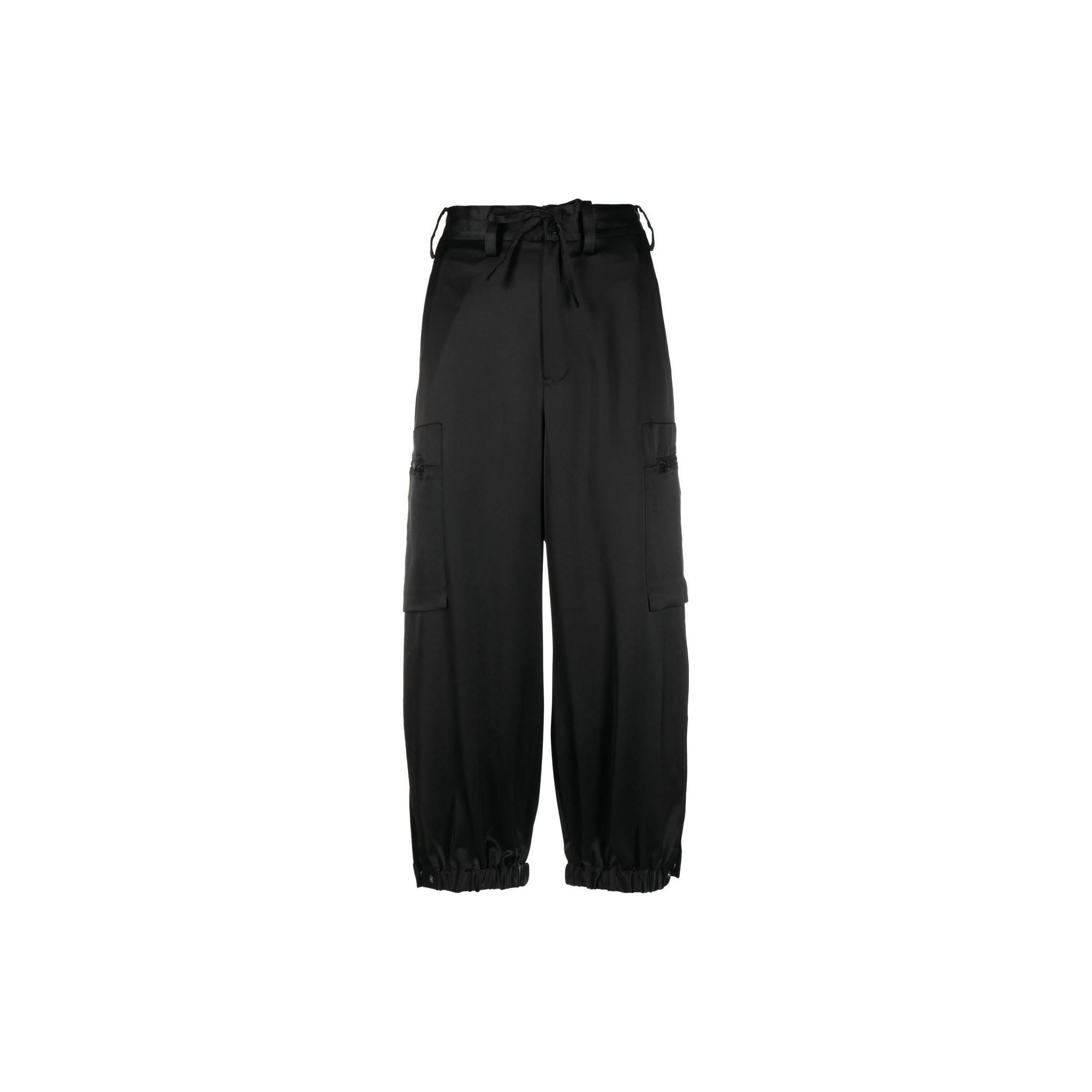 

Y-3 Однотонные повседневные длинные брюки с завязками на талии и несколькими карманами, женские плавки черного цвета H63038 XS