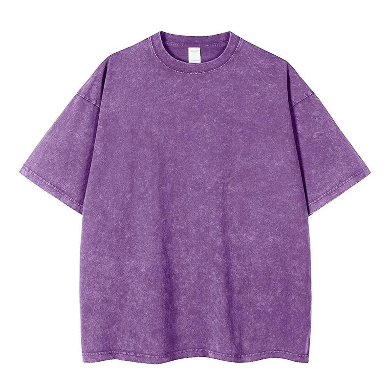 Europäisches & Amerikanisches 230g Distressed Loose T-Shirt, Überschnittene Schultern, High Street Trend, Kurzarm.