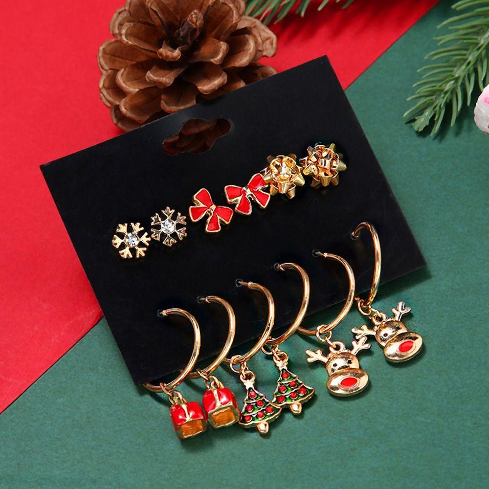 Snowman Female Bell Fashion Jewelry Christmas Earring Set Dangle Earrings Stud Earrings for Women