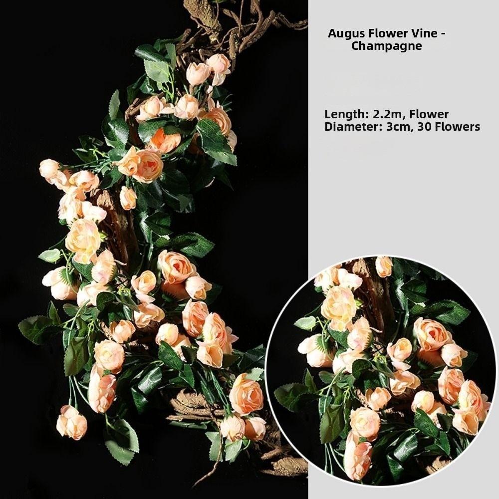 Plastic Silk Artificial Australian Rose Vine 10 Colors 1.8m 54 Heads Hanging Flowers Bud Rattan Wall Decor Rattan