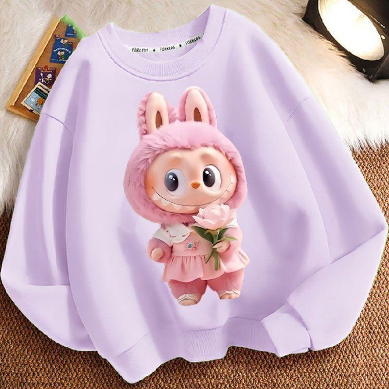 Kinder Mode Kapuzenpullover, Rundhals Langarm Locker geschnittene Jacken für Jungen und Mädchen im Frühling und Herbst