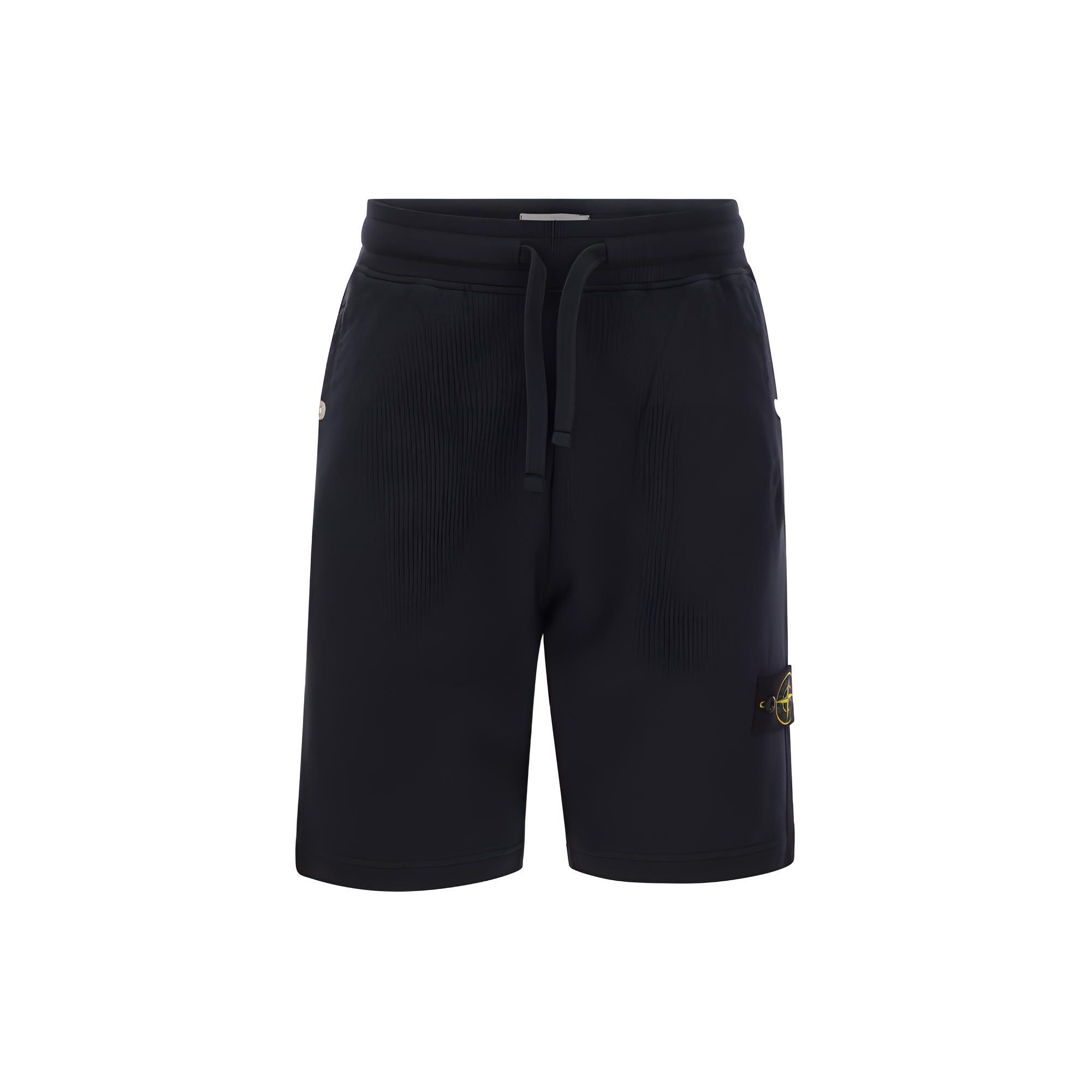Stone Island Logo Print Effen Kleur Casual Shorts Heren shorts Marineblauw 801563460-V0020 S