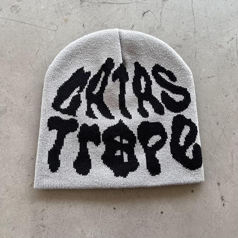 Letter Print Design Knit Hat For Cold Seasons Casual Wear Unisex Fashion