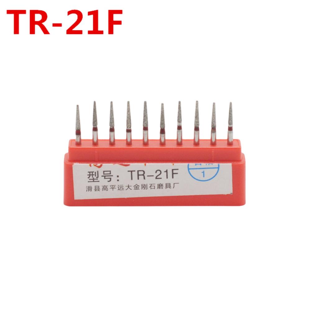 10Pcs/Box 1.6Mm Dental Drill Diamond Fg High Speed Burs Kit, Emery + Stainless Steel, For Polishing & Smoothing, Dentist Tools